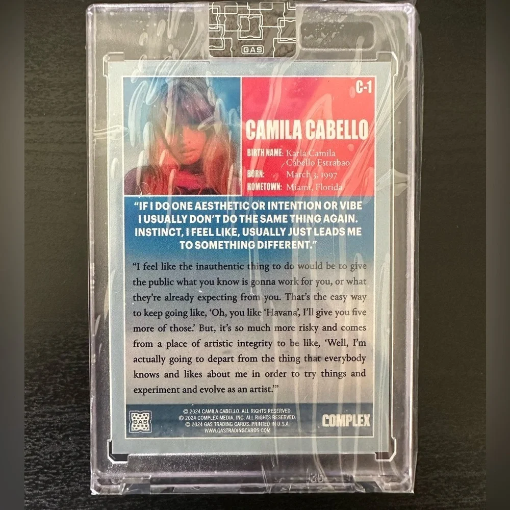 Gas Trading Cards x Complex Cover Series Camila Cabello Card NWT - Picture 4 of 7